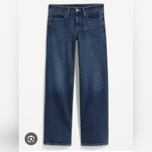 12P OLD NAVY Mid-Rise Wide-Leg Medium Wash On-Trend Jeans